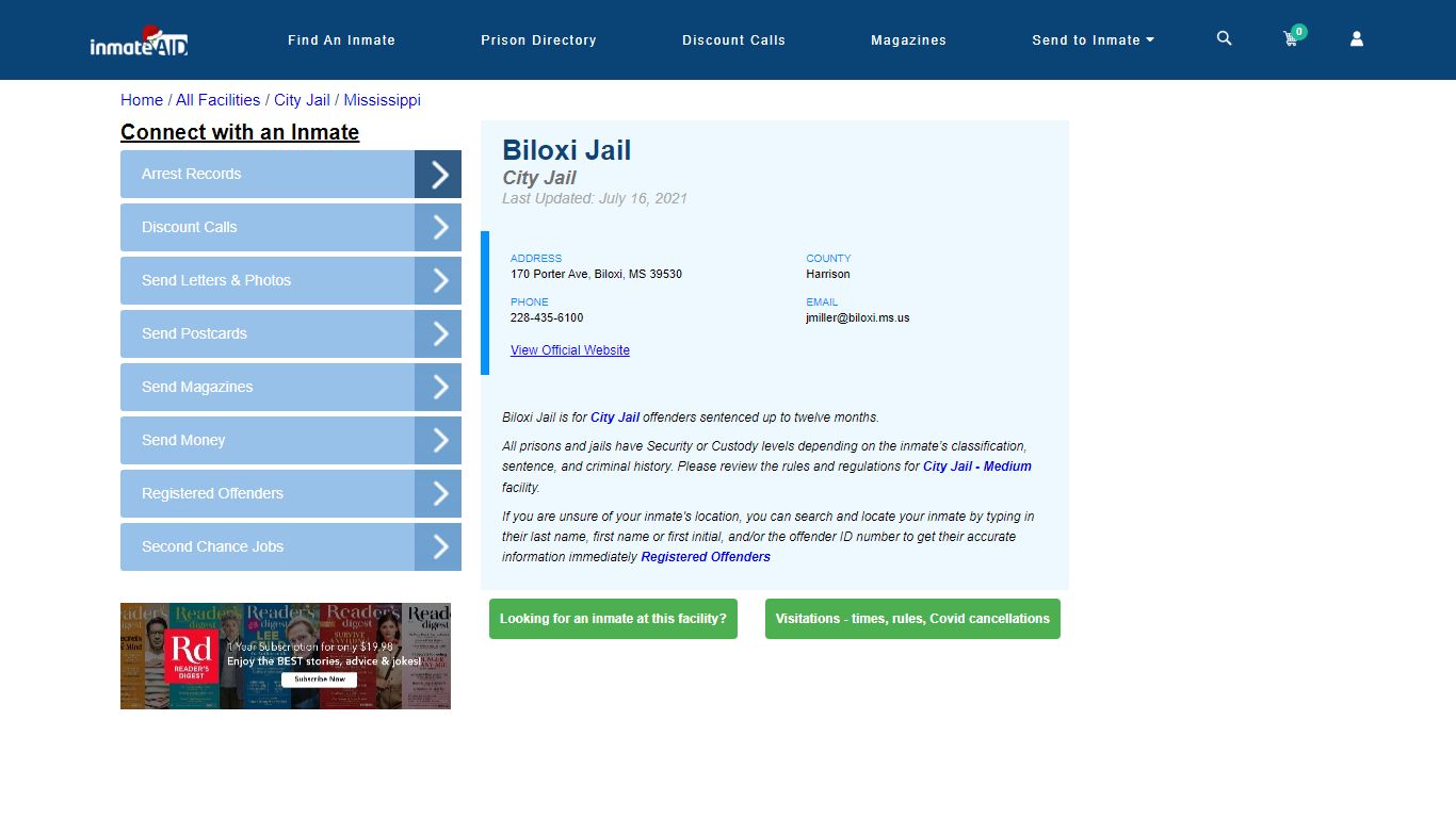 Biloxi Jail | Inmate Locator